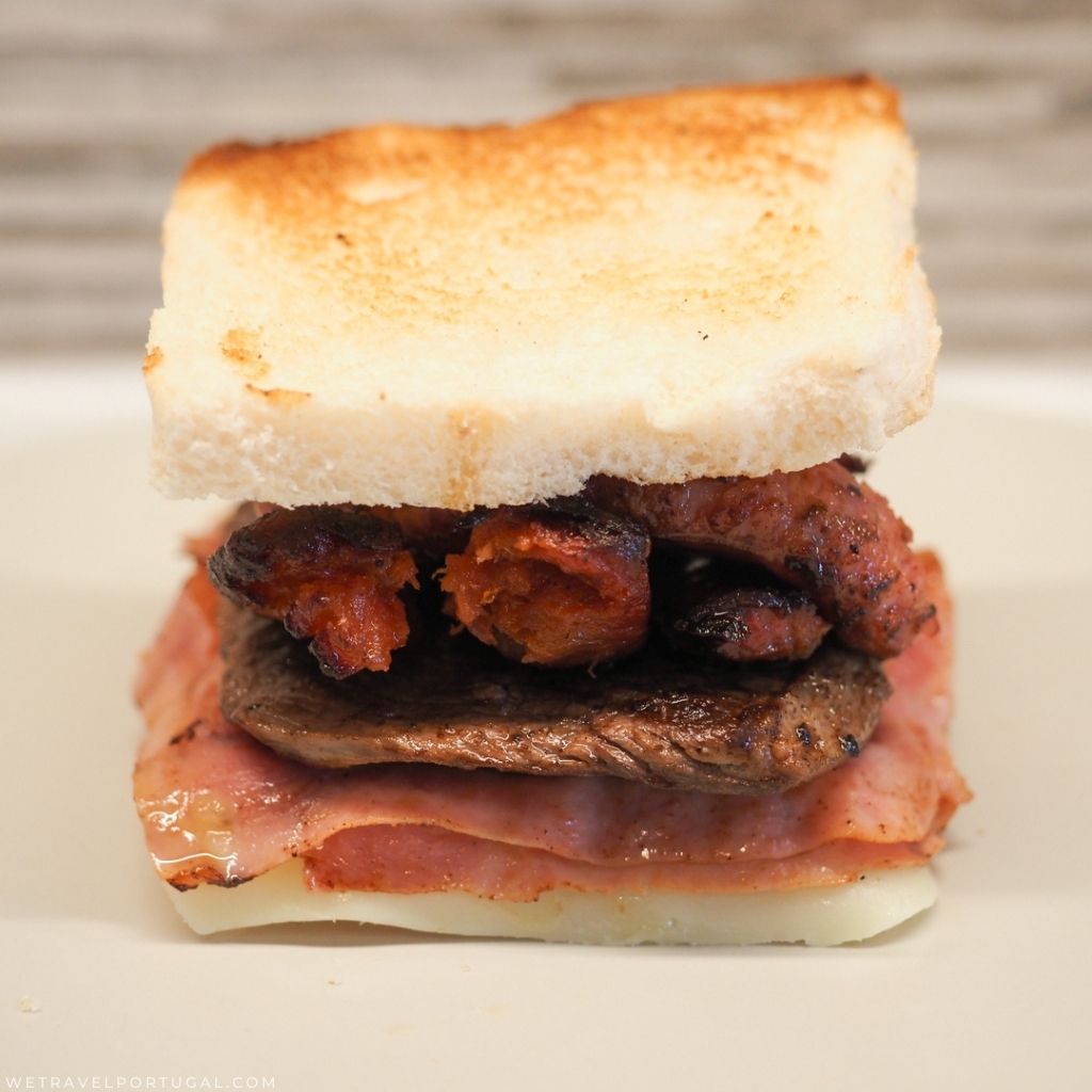 layers of meat in the francesinha