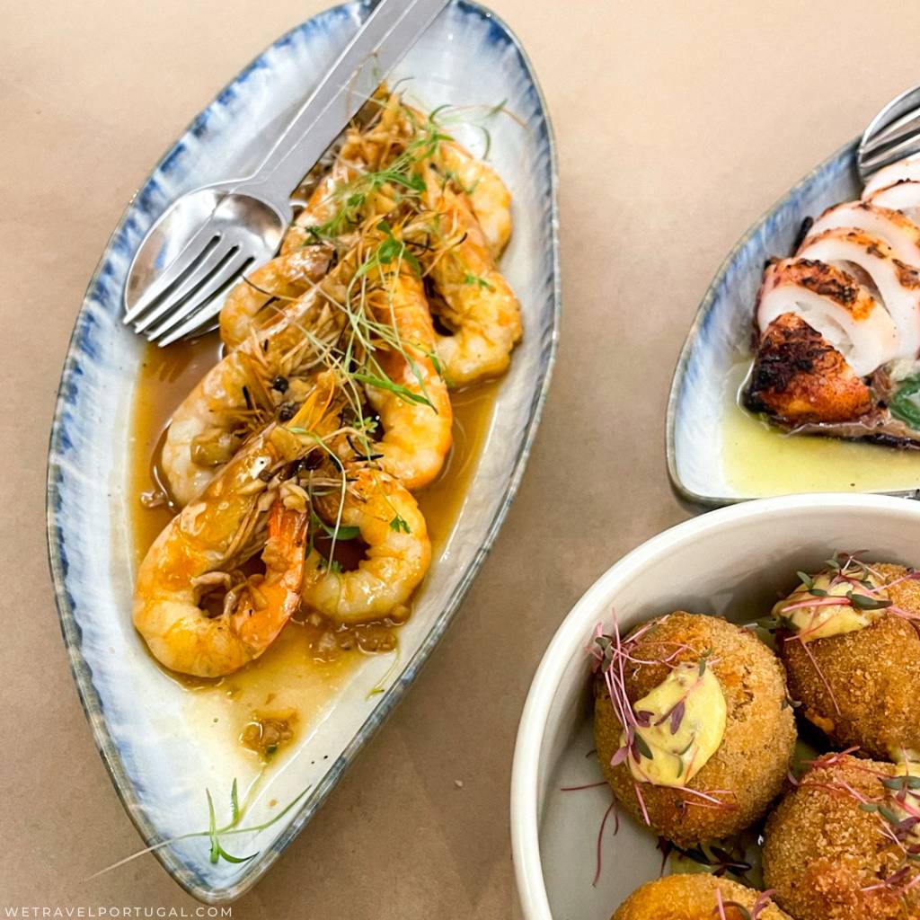 garlic prawns at a restaurant